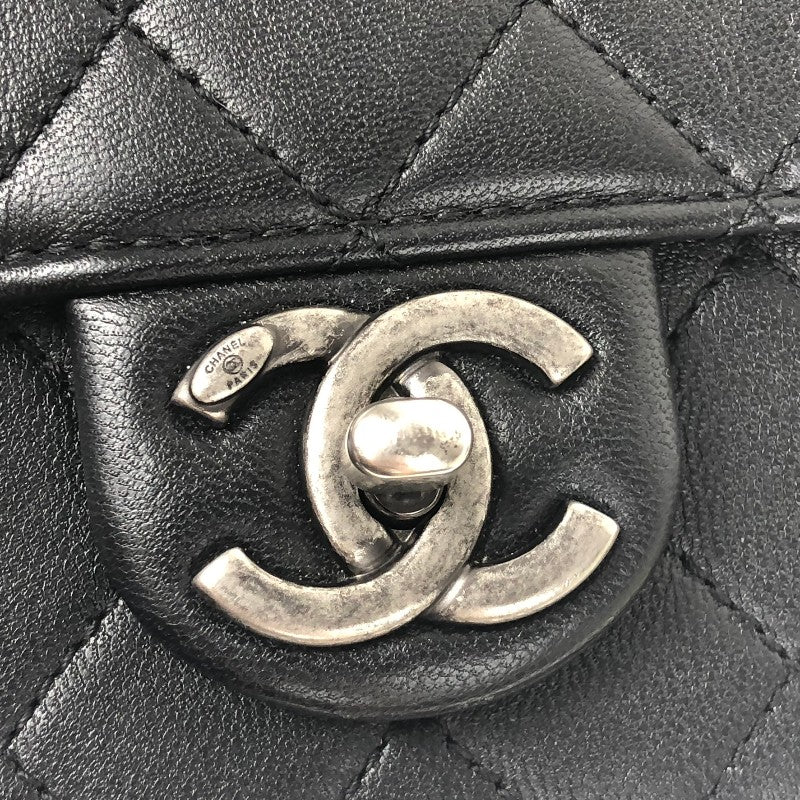 シャネル CHANEL クリアパール スモールフラップチェーンショルダー AS0585 ブラック シルバー金具 ラムスキン レディース ショルダーバッグ