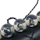 シャネル CHANEL クリアパール スモールフラップチェーンショルダー AS0585 ブラック シルバー金具 ラムスキン レディース ショルダーバッグ