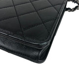 シャネル CHANEL クリアパール スモールフラップチェーンショルダー AS0585 ブラック シルバー金具 ラムスキン レディース ショルダーバッグ