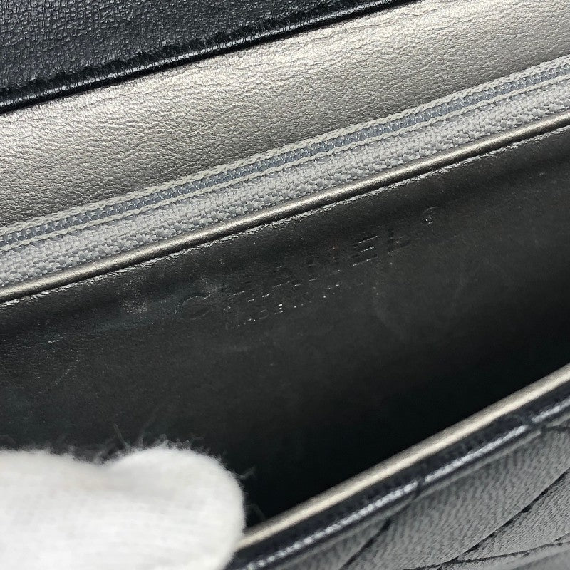 シャネル CHANEL クリアパール スモールフラップチェーンショルダー AS0585 ブラック シルバー金具 ラムスキン レディース ショルダーバッグ