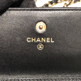 シャネル CHANEL マトラッセカメリアチェーンカードケース 羊革 ラムスキン レディース カードケース