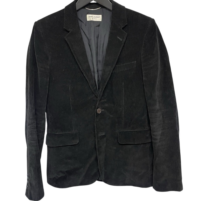 サンローラン SAINT LAURENT エルボーパッチテーラードジャケット ブラック コーデュロイ メンズ テーラードジャケット