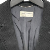 サンローラン SAINT LAURENT エルボーパッチテーラードジャケット ブラック コーデュロイ メンズ テーラードジャケット