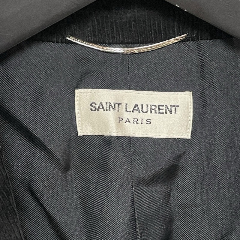 サンローラン SAINT LAURENT エルボーパッチテーラードジャケット ブラック コーデュロイ メンズ テーラードジャケット