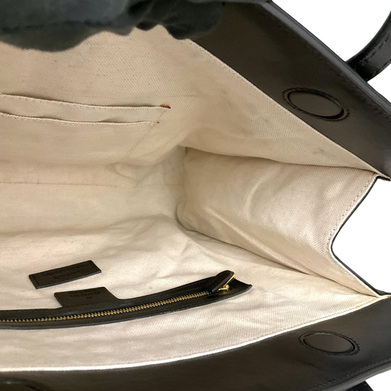 グッチ GUCCI ﾚｻﾞｰ ﾘﾎﾞﾝﾄｰﾄ 440055 ブラック/ｺﾞｰﾙﾄﾞ金具 レザー レディース トートバッグ