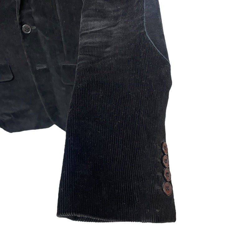 サンローラン SAINT LAURENT エルボーパッチテーラードジャケット ブラック コーデュロイ メンズ テーラードジャケット