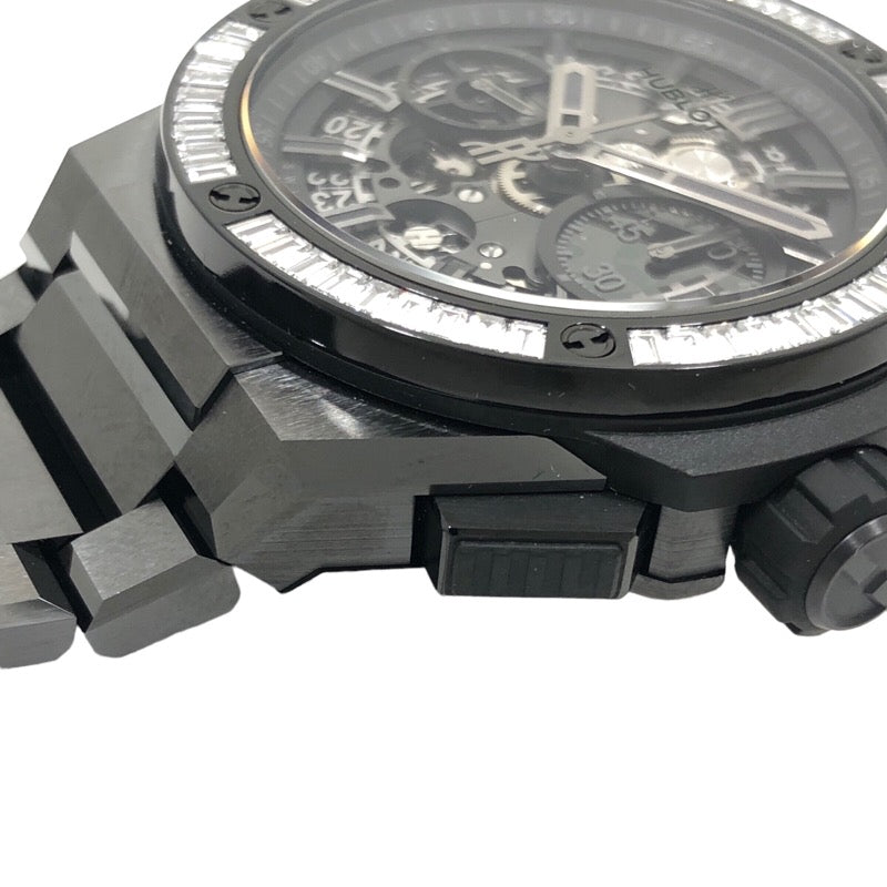 ウブロ HUBLOT ビッグバン インテグレーテッド オールブラック バゲットダイヤモンド 451.CX.1140.CX.1940 マットブラックスケルトン セラミック メンズ 腕時計