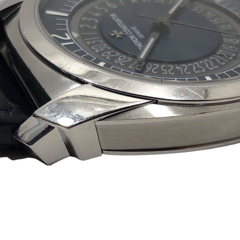 ヴァシュロン・コンスタンタン VACHERON CONSTANTIN ケ ドリル 4500S/000A-B364 ブルー文字盤 SS/レザーストラップ メンズ 腕時計