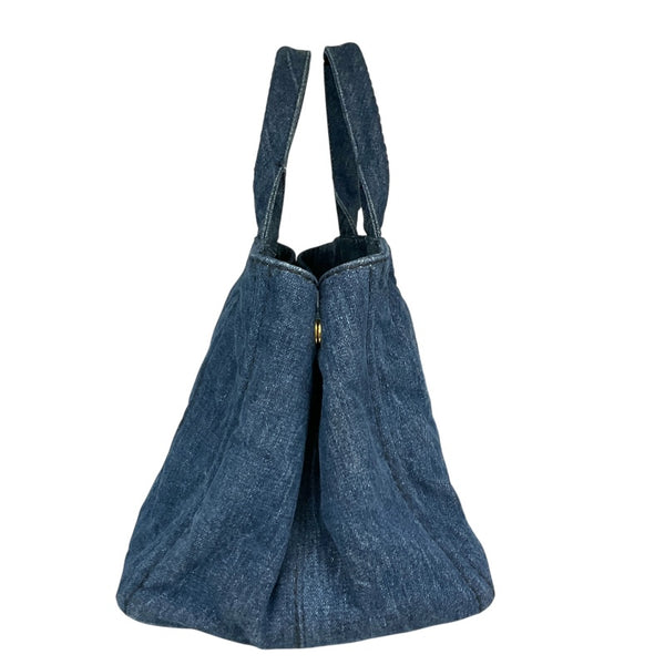 プラダ PRADA ｶﾅﾊﾟ ﾄｰﾄﾊﾞｯｸﾞ BN2642 ブルー デニム ユニセックス トートバッグ