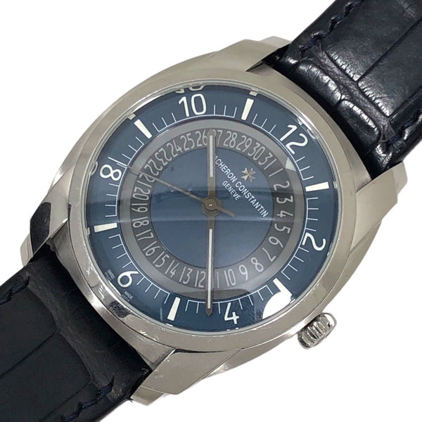 ヴァシュロン・コンスタンタン VACHERON CONSTANTIN ケ ドリル 4500S/000A-B364 ブルー文字盤 SS/レザーストラップ メンズ 腕時計
