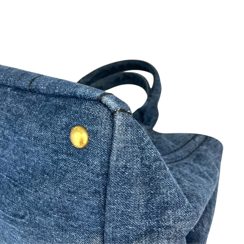 プラダ PRADA ｶﾅﾊﾟ ﾄｰﾄﾊﾞｯｸﾞ BN2642 ブルー デニム ユニセックス