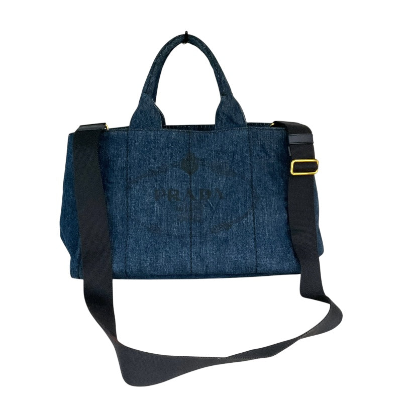 プラダ PRADA ｶﾅﾊﾟ ﾄｰﾄﾊﾞｯｸﾞ BN2642 ブルー デニム ユニセックス