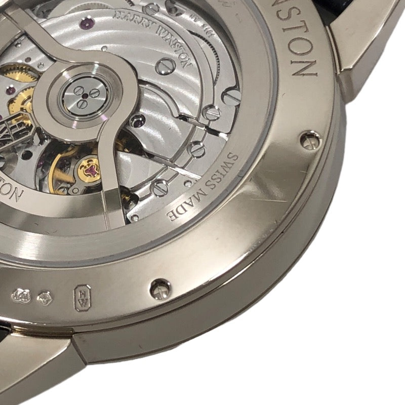 ハリーウィンストン HARRY WINSTON ミッドナイト ビッグデイト オートマティック MIDABD42WW03 K18WG/革ベルト 自動巻き メンズ 腕時計