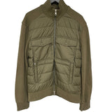 モンクレール MONCLER FELPA フロントダウン切替パーカー ナッツベージュ コットン メンズ ダウンジャケット