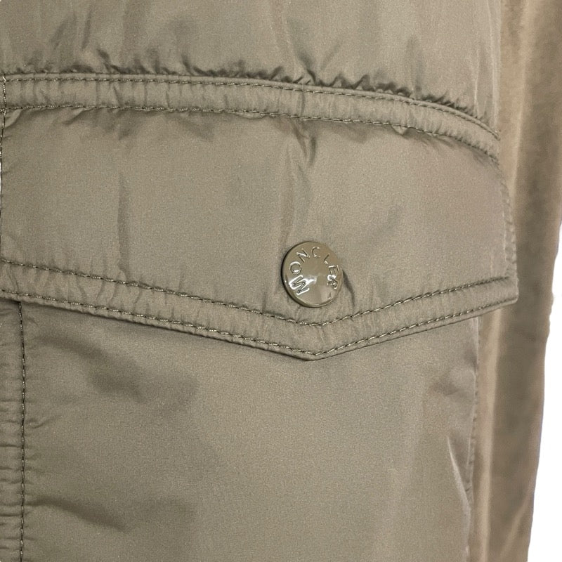 モンクレール MONCLER FELPA フロントダウン切替パーカー ナッツベージュ コットン メンズ ダウンジャケット