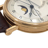 ブレゲ Breguet クラシック ムーンフェイズ 7787/BR/12/9V6 シルバー K18PG/レザーストラップ(社外品) 自動巻き メンズ 腕時計
