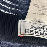 エルメス HERMES ストローハット ネイビー コットン メンズ その他ファッション雑貨