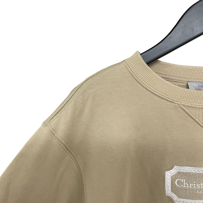 クリスチャン・ディオール Christian Dior フロント刺繍スウェットシャツ ベージュ コットン メンズ スウェット