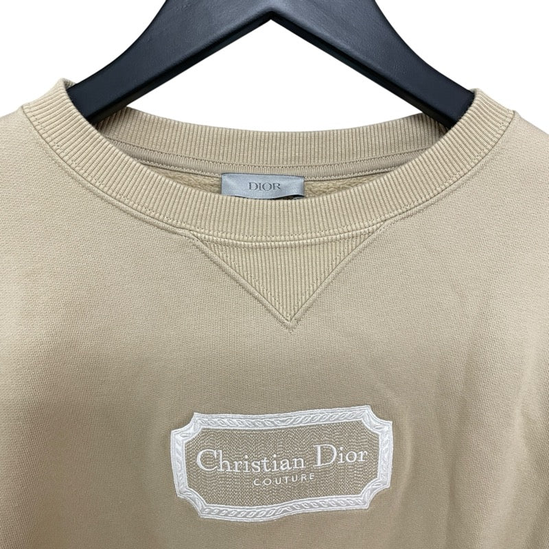クリスチャン・ディオール Christian Dior フロント刺繍スウェットシャツ ベージュ コットン メンズ スウェット