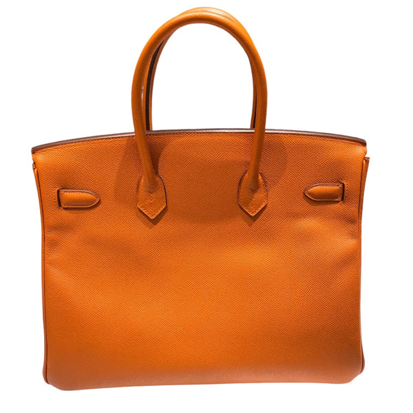 エルメス HERMES バーキン35 □Q刻 オレンジ　ゴールド金具 エプソン レディース ハンドバッグ