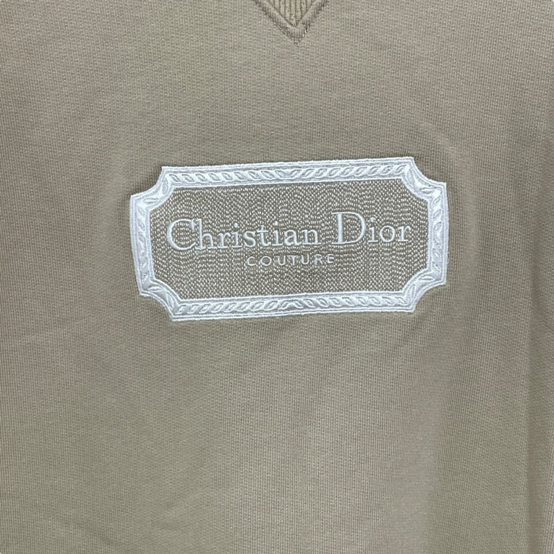 クリスチャン・ディオール Christian Dior フロント刺繍スウェットシャツ ベージュ コットン メンズ スウェット