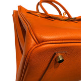 エルメス HERMES バーキン35 □Q刻 オレンジ　ゴールド金具 エプソン レディース ハンドバッグ
