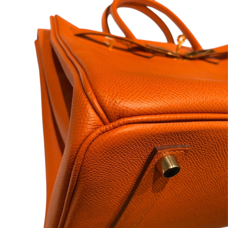エルメス HERMES バーキン35 □Q刻 オレンジ　ゴールド金具 エプソン レディース ハンドバッグ