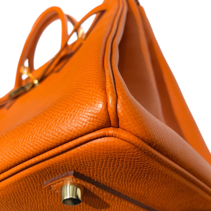 エルメス HERMES バーキン35 □Q刻 オレンジ　ゴールド金具 エプソン レディース ハンドバッグ