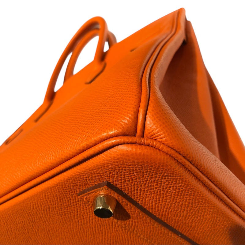 エルメス HERMES バーキン35 □Q刻 オレンジ　ゴールド金具 エプソン レディース ハンドバッグ