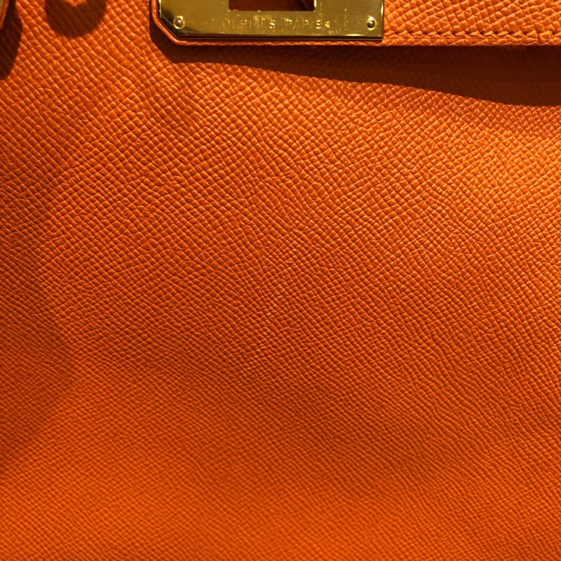 エルメス HERMES バーキン35 □Q刻 オレンジ　ゴールド金具 エプソン レディース ハンドバッグ