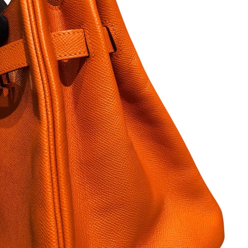 エルメス HERMES バーキン35 □Q刻 オレンジ　ゴールド金具 エプソン レディース ハンドバッグ