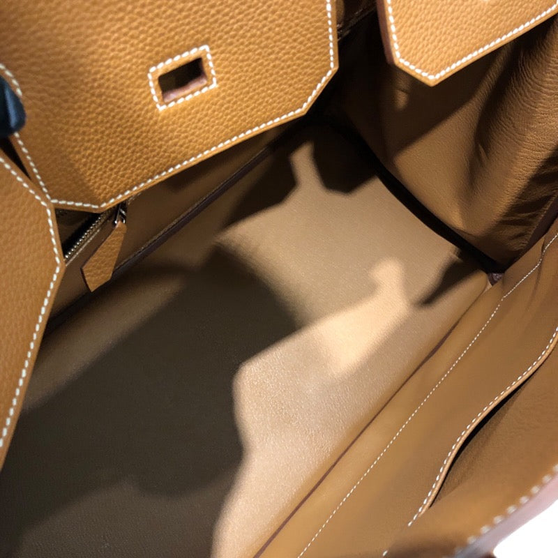 エルメス HERMES バーキン40 U刻 ゴールド シルバー金具 トゴ レディース ハンドバッグ