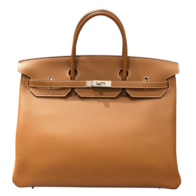 エルメス HERMES バーキン40 U刻 ゴールド シルバー金具 トゴ レディース ハンドバッグ