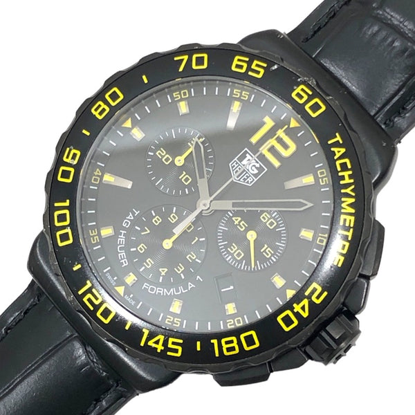 タグ・ホイヤー TAG HEUER フォーミュラ１クロノグラフ フルブラック CAU111E ブラック文字盤 SS クオーツ メンズ 腕時計