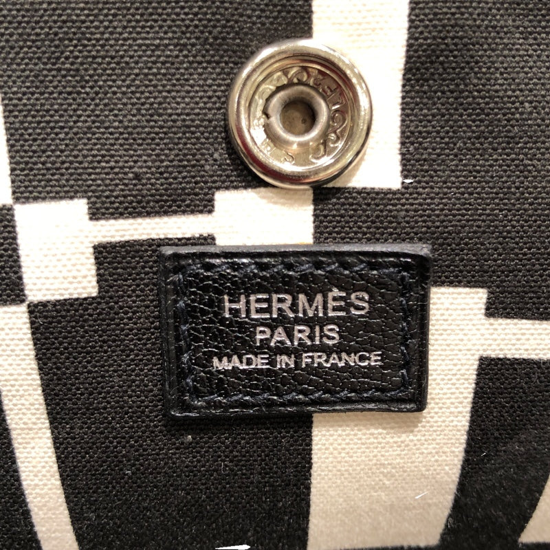 エルメス HERMES ガーデンパーティPM ブラック トワル ユニセックス ハンドバッグ