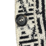 プラダ PRADA 総柄ニットシャツカーディガン P25I32 ホワイト ウール メンズ カーディガン