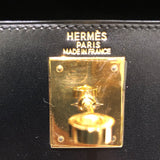 エルメス HERMES ケリー28　外縫い □B刻 ブラック GD金具 ボックスカーフ レディース ハンドバッグ