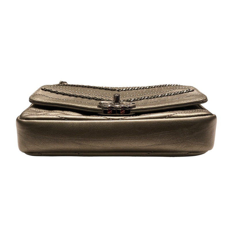 シャネル CHANEL ミニチェーンショルダー シルバー/SV金具 カーフ レディース ショルダーバッグ