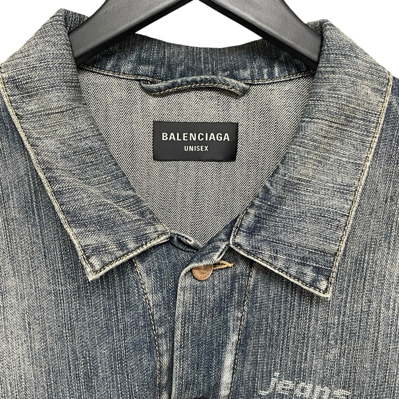 バレンシアガ BALENCIAGA ロゴデニムジャケット 745047 ブルー デニム