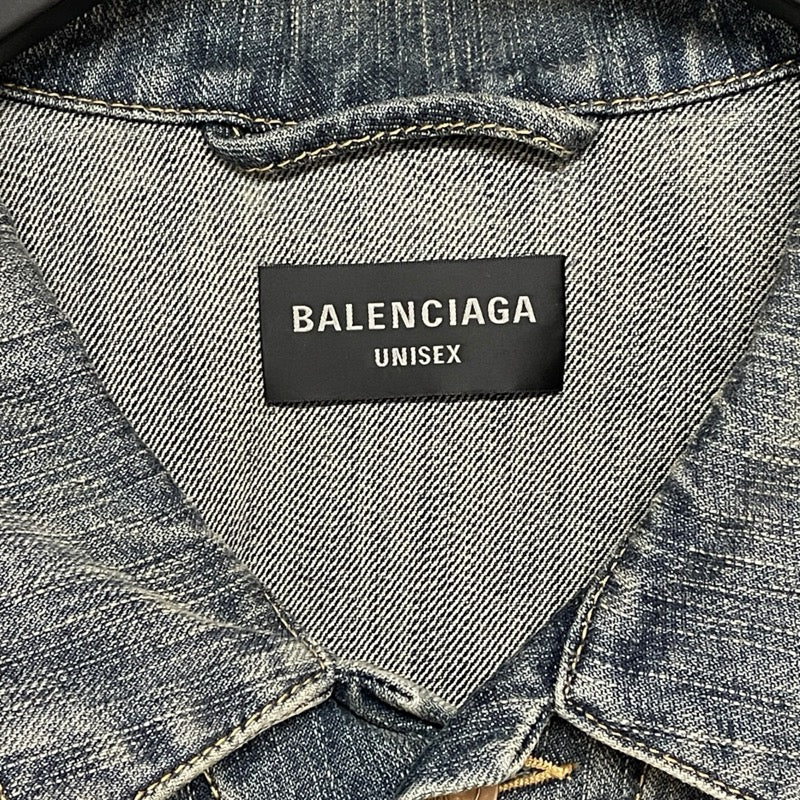 バレンシアガ BALENCIAGA ロゴデニムジャケット 745047 ブルー デニム メンズ デニムジャケット
