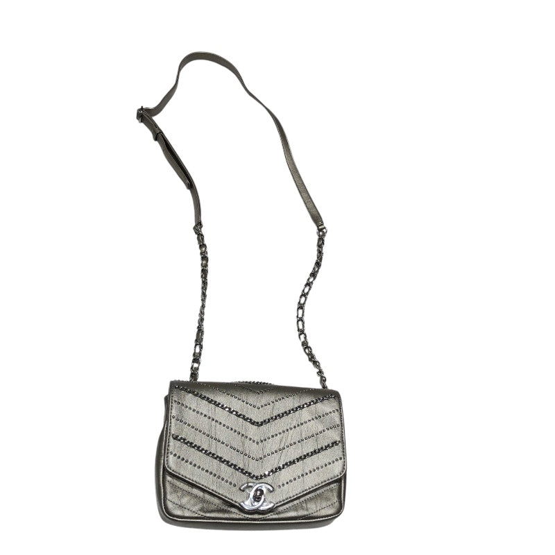 シャネル CHANEL ミニチェーンショルダー シルバー/SV金具 カーフ レディース ショルダーバッグ