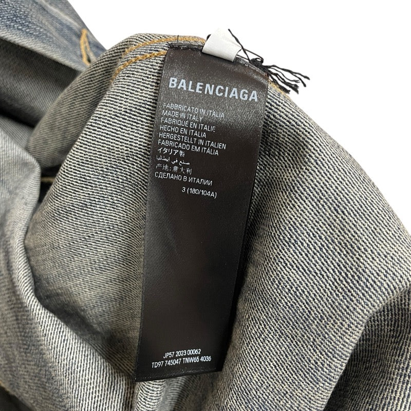 バレンシアガ BALENCIAGA ロゴデニムジャケット 745047 ブルー デニム メンズ デニムジャケット