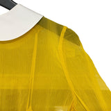 グッチ GUCCI ラウンドカラーシフォンワンピース 728125 イエロー シルク レディース ワンピース