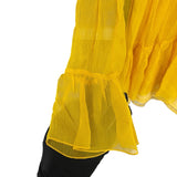 グッチ GUCCI ラウンドカラーシフォンワンピース 728125 イエロー シルク レディース ワンピース