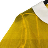 グッチ GUCCI ラウンドカラーシフォンワンピース 728125 イエロー シルク レディース ワンピース