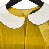 グッチ GUCCI ラウンドカラーシフォンワンピース 728125 イエロー シルク レディース ワンピース