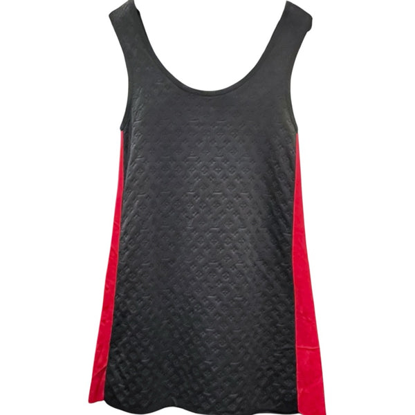 ルイ・ヴィトン LOUIS VUITTON モノグラム柄ノースリーブワンピース FMKD83 ブラック シルク レディース ワンピース