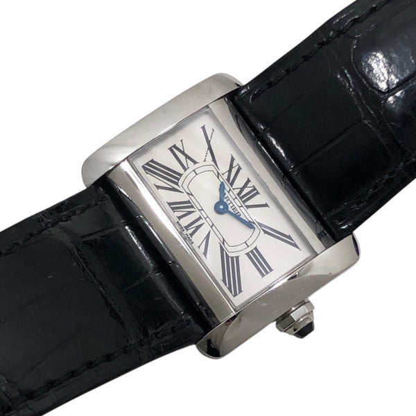 カルティエ Cartier ミニタンク ディヴァン W6300255 シルバー SS/革ベルト レディース 腕時計