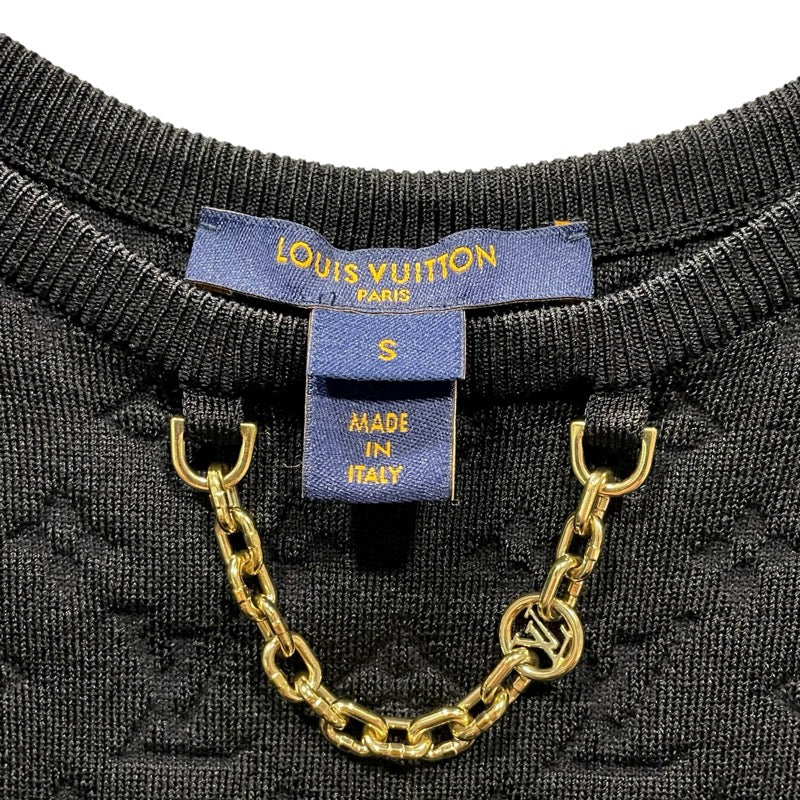 ルイ・ヴィトン LOUIS VUITTON モノグラム柄ノースリーブワンピース FMKD83 ブラック シルク レディース ワンピース