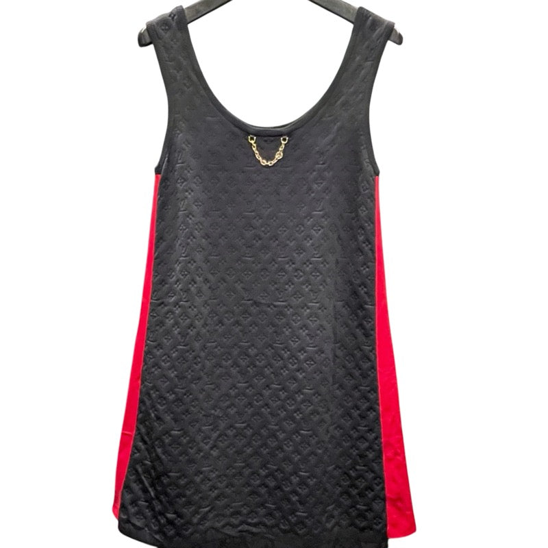 ルイ・ヴィトン LOUIS VUITTON モノグラム柄ノースリーブワンピース FMKD83 ブラック シルク レディース ワンピース